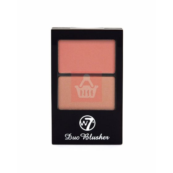 W7 Duo Blusher Face Blush 7gm - 01 - Peach Pink & Dusty Brown
