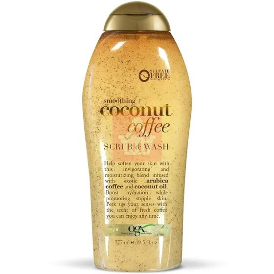 OGX Smoothing + Coconut Coffee Scrub & Wash 577ml