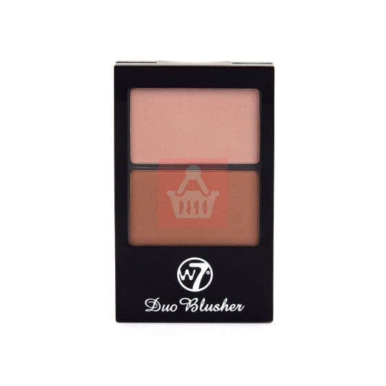 W7 Duo Blusher Face Blush 7gm - 04 - Dark Tan & Peachy Pink Gold Shimmer