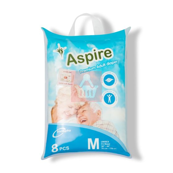 Aspire Premium Adult Diaper M Size - 8Pcs