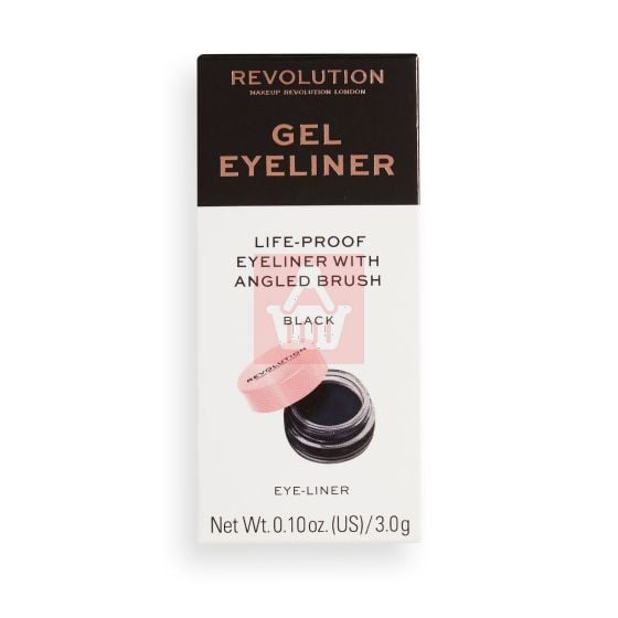Makeup Revolution Gel Eyeliner Pot With Brush Black - 3g