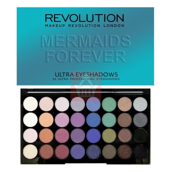 Makeup Revolution - 32 Color Eye Shadow Palette - Mermaids Forever