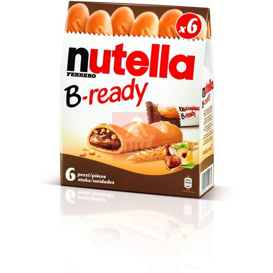 Nutella Ferrero B-Ready Wafer Filled Nutella Chocolate Biscuit 6 Bars