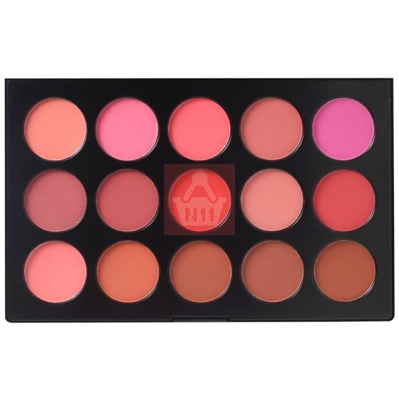 15 Color Blush Palette by Kara Beauty - BL12 - Highly Pigmented