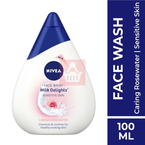 Nivea Face Wash Milk Delights Caring Rosewater - 100ml