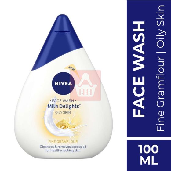 Nivea Face Wash Milk Delights Fine Gramflour For Oily Skin - 100ml