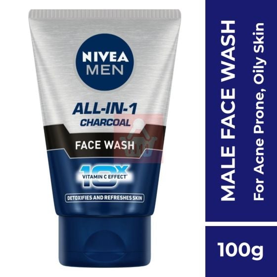 Nivea Men All-In-1 Charcoal Face Wash - 100g