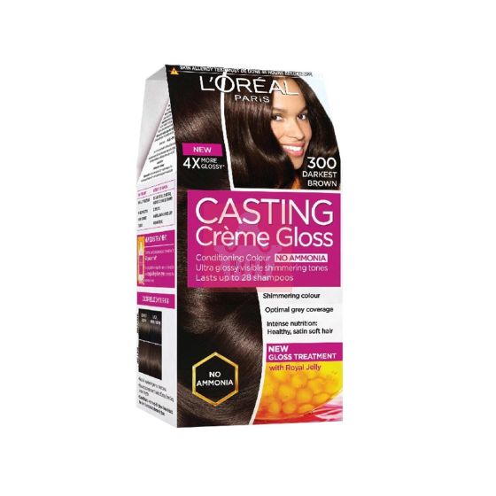 L'Oreal Casting Creme Gloss No Ammonia Hair Color - 300 Darkest Brown - 72ml