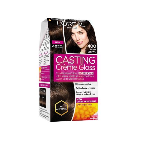 L'Oreal Casting Creme Gloss No Ammonia Hair Color - 400 Dark Brown - 72ml