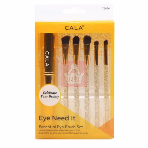 Cala Eye Need It Essential Eye Brush Set (Gold Glitter) - 76656