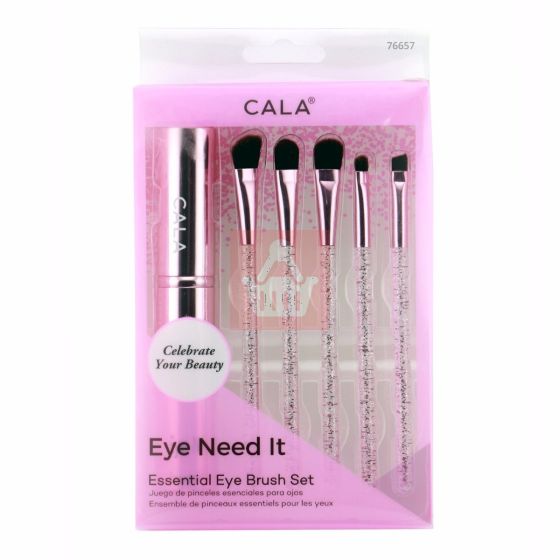 Cala Eye Need It Essential Eye Brush Set (Pink Glitter) - 76657