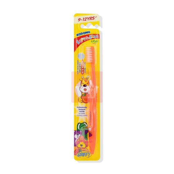 Kodomo Soft & Slim Griffy Baby Toothbrush Age 9-12 Yrs - Orange