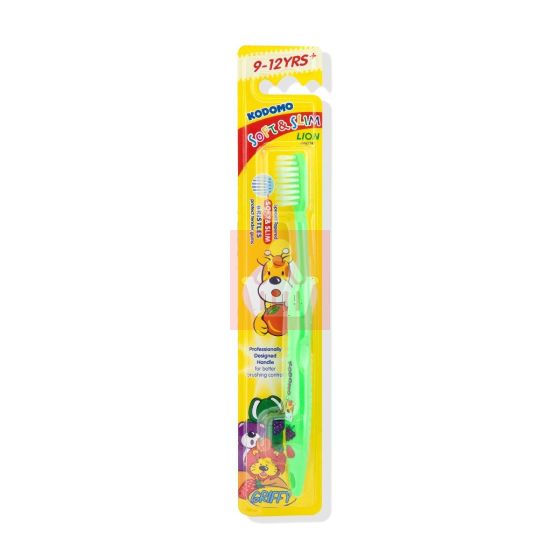 Kodomo Sofr & Slim Griffy Baby Toothbrush Age 9-12 Yrs - Green