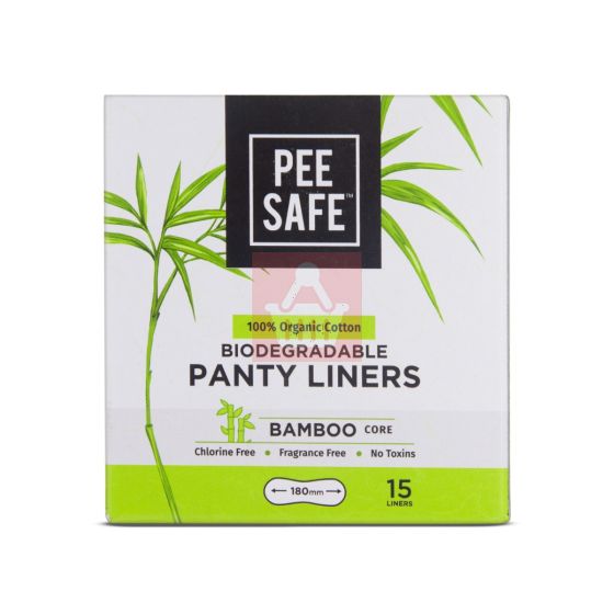 Pee Safe Biodegradable Bamboo Core Panty Liners 15Liners