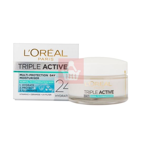 Loreal Triple Action Multi-Protection Moisturiser Day Cream Normal To Combination - 50ml