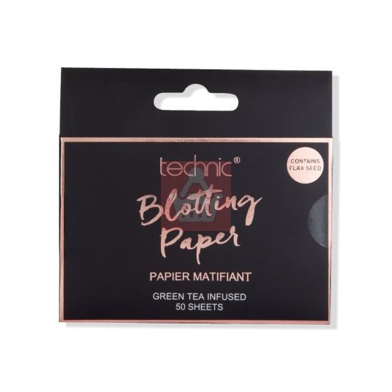 Technic Oil Absorbing Blotting Paper with Green Tea Mattifying - 50 Sheets