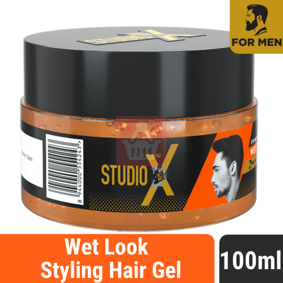 Studio X Wet Look Styling Hair Gel For Men - 100ml