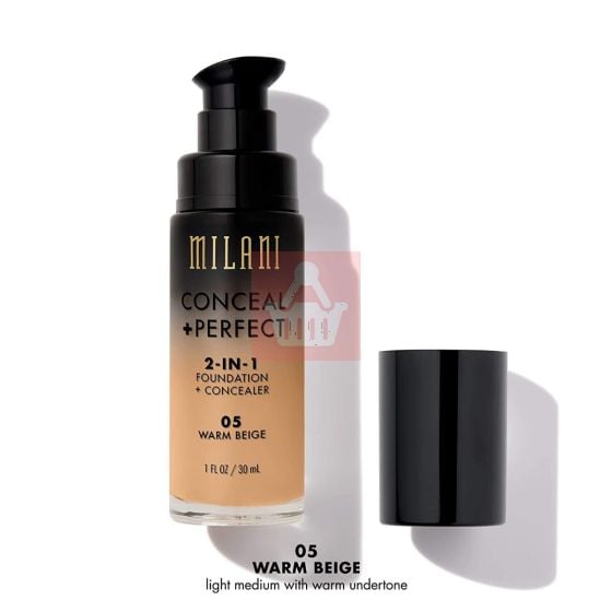 Milani Conceal + Perfect 2-In-1 Foundation + Concealer - 05 Warm Beige - 30gm