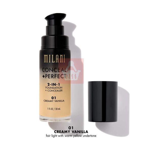 Milani Conceal + Perfect 2-In-1 Foundation + Concealer - 01 Creamy Vanilla - 30gm