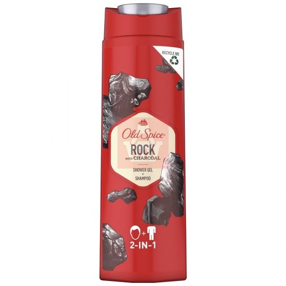 Old Spice Rock with Charcoal 2 in 1 Shower Gel & Shampoo 400ml