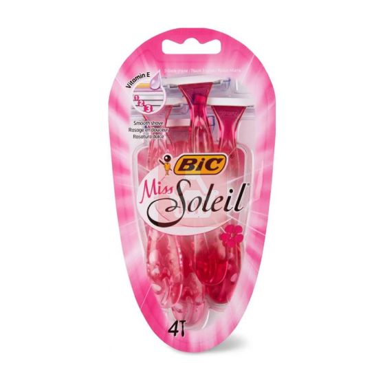 BIC Miss Soleil Colour Collection Triple Blade Razor for Women Pack of 4