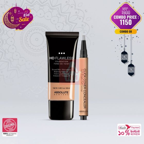 Absolute New York HD Flawless Foundation & Absolute New York Click Cover Concealer Combo Offer