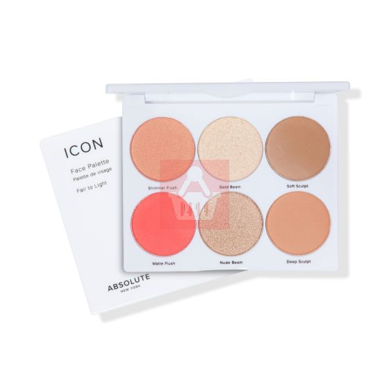 Absolute New York Icon Face Palette - All in One Blush, Contour & Highlighter - MFPF01 Fair to Light - 15gm