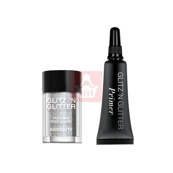 Absolute New York Loose Glitter & Primer Set - MFGG07 Silver Splash