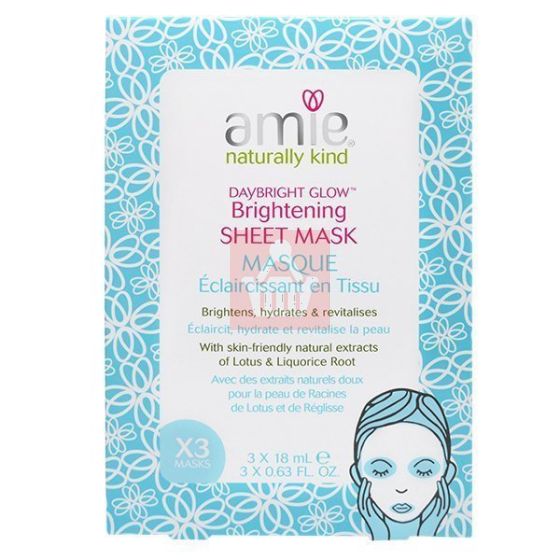 Amie Naturally Kind Day Bright Glow Brightening Sheet Mask - 3x18ml