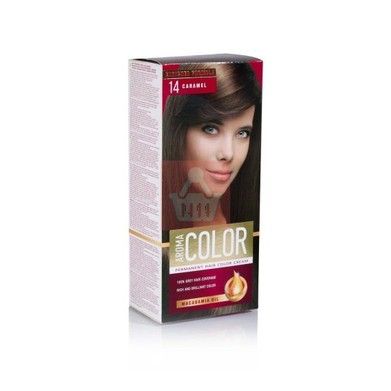 Aroma Permanent Hair Color Cream - 14 Caramel - 45ml