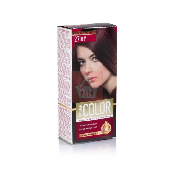 Aroma Permanent Hair Color Cream - 27 Deep Red - 45ml