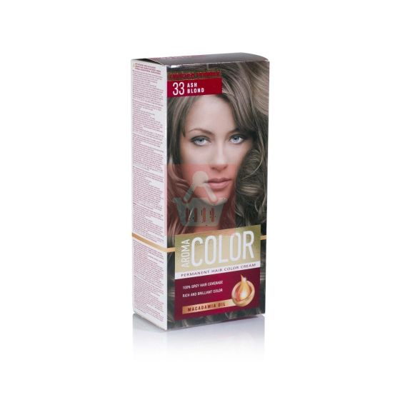 Aroma Permanent Hair Color Cream - 33 Ash Blonde - 45ml