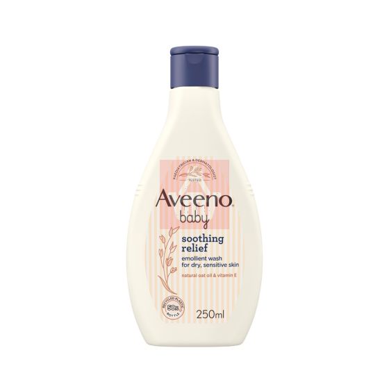 Aveeno Baby Soothing Relief Emollient Wash 250ml for Dry, Sensitive Skin