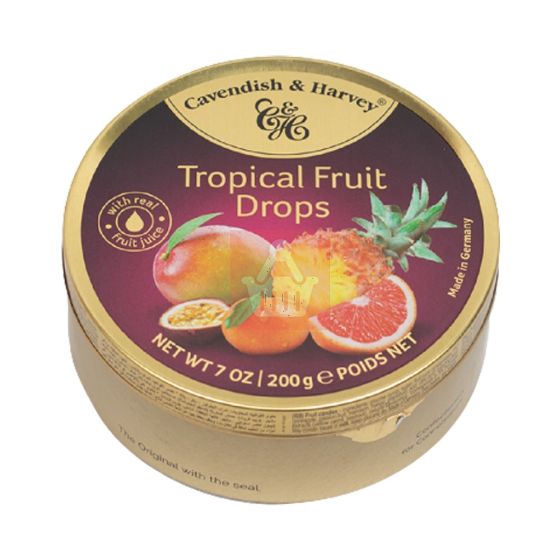 Cavendish & Harvey Tropical Fruit Drops Candy - 200gm