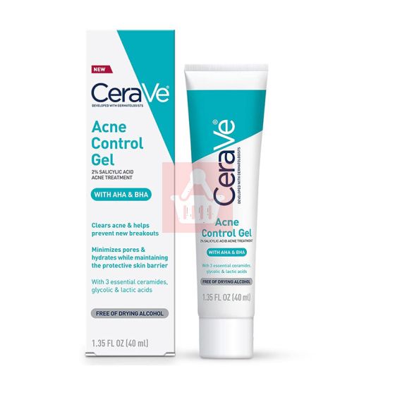 Cerave Acne Control Gel 2% Salicylic Acid Acne Treatment With AHA & BHA 40ml