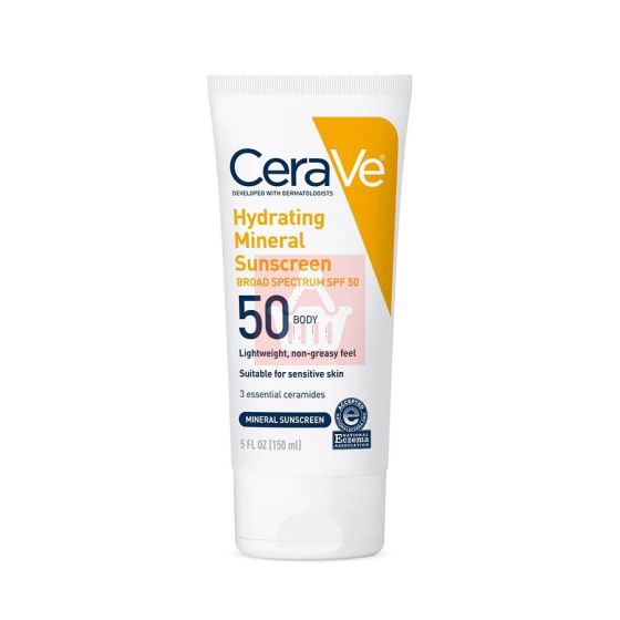Cerave Hydrating Mineral Sunscreen SPF 50 Body 150ml