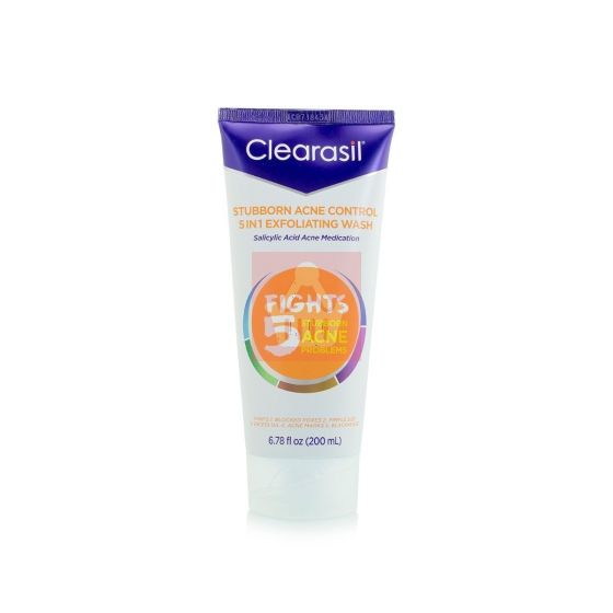 Clearasil - Stubborn Acne Control 5 In 1 Exfoliating Wash - 200 ml