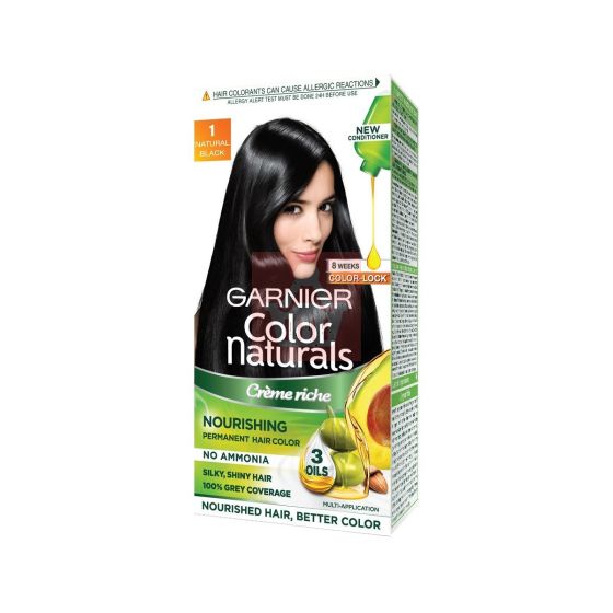 Garnier Color Naturals Nourishing Permanent Hair Color - 1 Natural Black -70ml