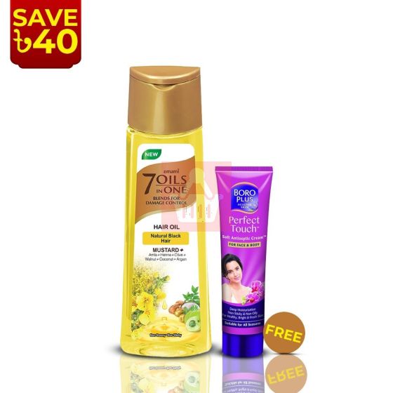 Emami 7 Oils in One Mustard + Hair Oil - 300ml - Perfect Touch Cream Free