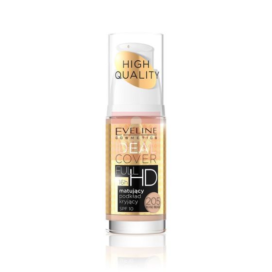 Eveline Ideal Cover Full HD Matt And Covering Foundation - 205 Rose Beige - 30ml