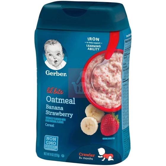 Gerber Oatmeal Lil Bits Baby Cereal Banana Strawberry - 227g (USA)