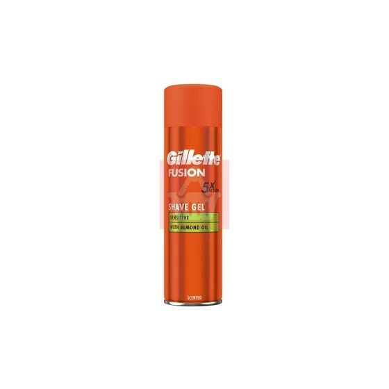 Gillette Fusion 5x Shave Gel Sensitive With Almond Oil 200ml