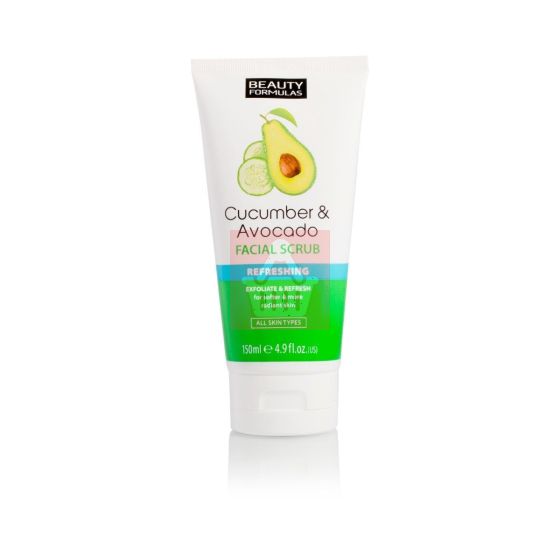 Beauty Formulas - Cucumber & Avocado Refreshing Facial Scrub - 150ml