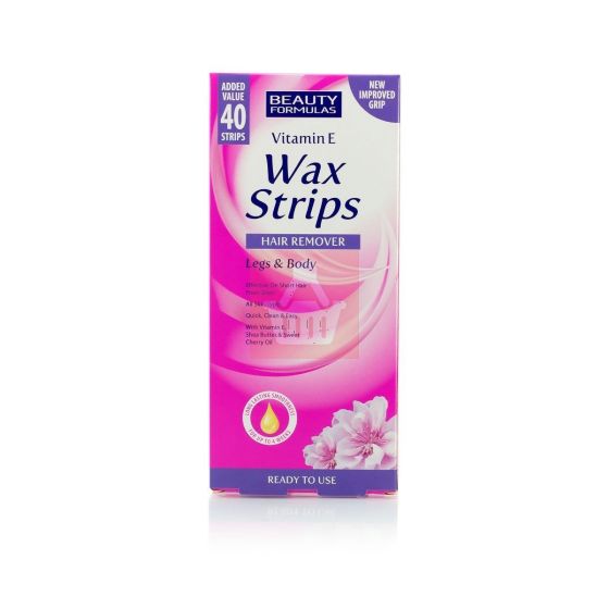Beauty Formulas - Hair Removal Wax Strips For Legs & Body - 40 Strips
