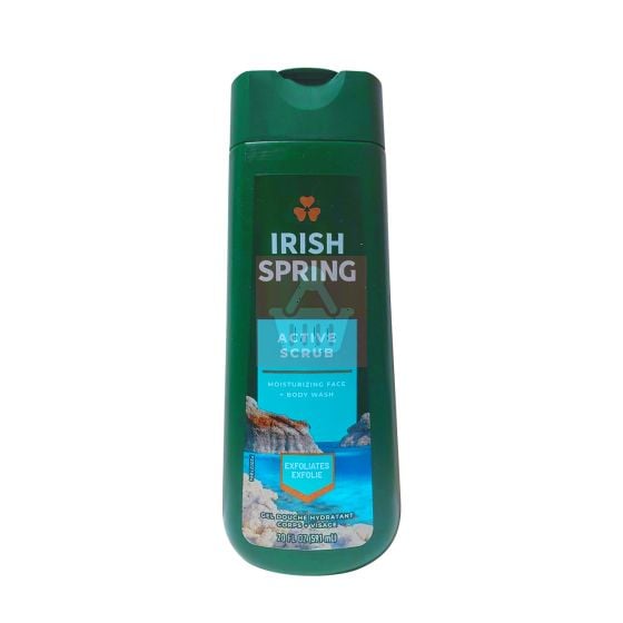 Irish spring Active Scrub Moisturizing Face + Body Wash​​​​​​​ - 591ml