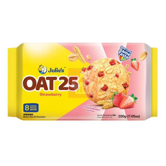 Julie’s Oat 25 with Strawberry Pieces 200g