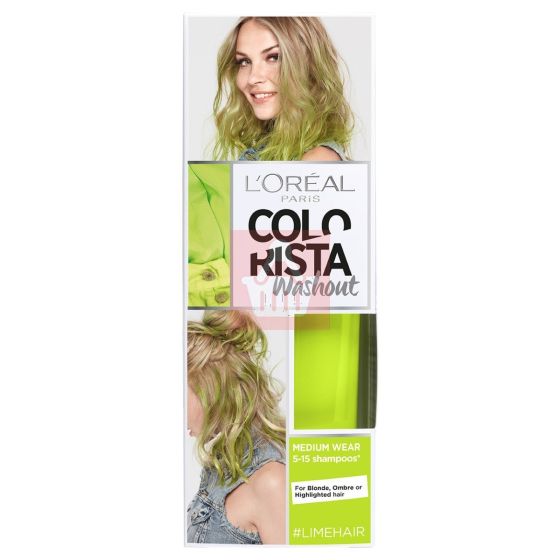 L'Oreal - ColoRista WashOut Lime Green Neon Semi-Permanent Hair Cream - 80ml