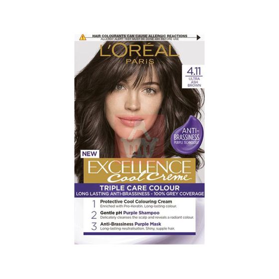 Loreal Excellence Cool Creme Permanent Hair Color 4.11 Ultra Ash Brown