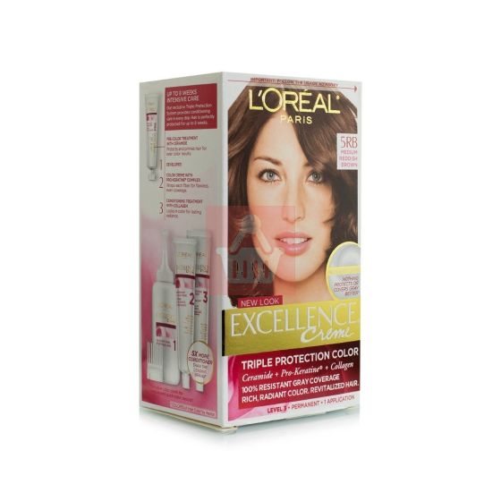 L'Oreal Excellence Triple Protection Color - Medium Reddish Brown 5RB