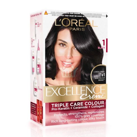 L'Oreal Excellence Triple Protection Color - Natural Darkest Black 1